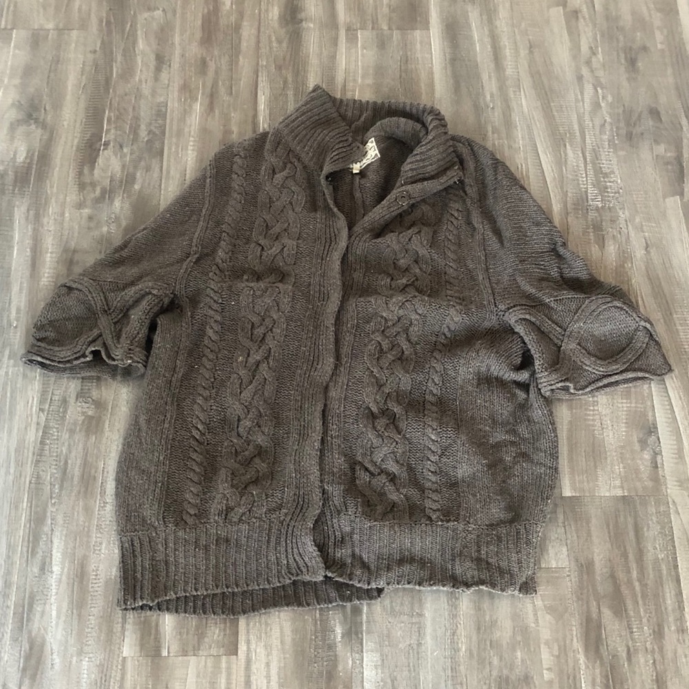 Pink Martini Taupe Alpaca Wool Cardigan Size XS